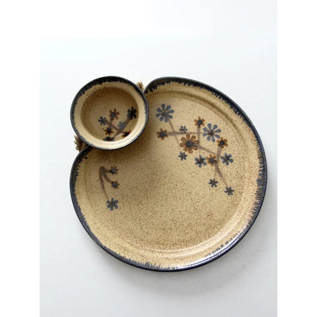 Vintage Studio Pottery Tray With Side Bowl For Sale - Image 9 of 10