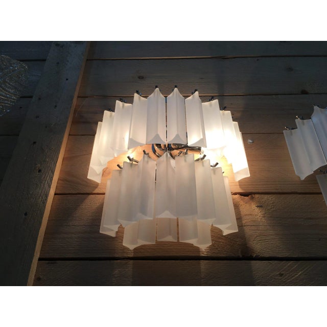 Contemporary Triedro Sandblasted Murano Glass Wall Sconce For Sale - Image 3 of 7