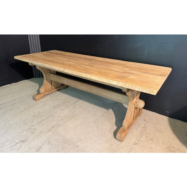 Bleached Oak Farmhouse Dining Table, 1920s For Sale - Image 16 of 16