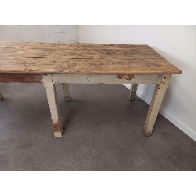 Cream Walnut Farm Table For Sale - Image 11 of 18