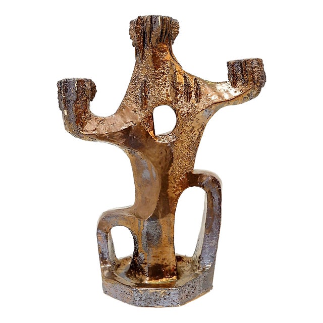 Vintage Ceramic Candleholder by Walter Van Den Panhuyzen, 1970s For Sale