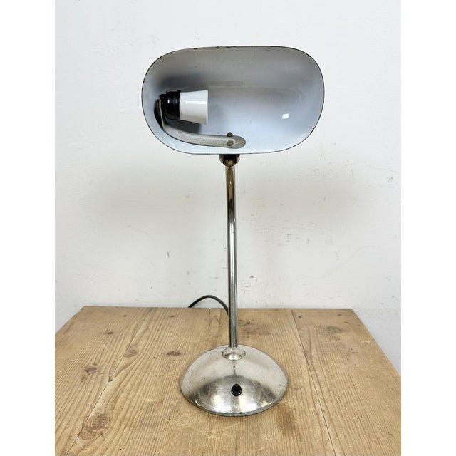 Vintage Green Enamel Bank Lamp, 1950s For Sale - Image 15 of 18