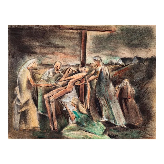 Unknown - Deposition of Christ - Original Mixed Media on Paper - 20th Century For Sale