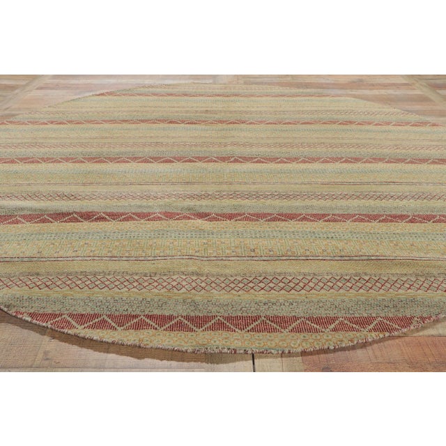 Textile Striped Round Area Rug - 07'09 X 07'10 For Sale - Image 7 of 9