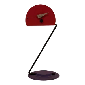 Memphis Style Constructivism 1980 Aluminum Shelf Clock by Nicolai Canetti Modern