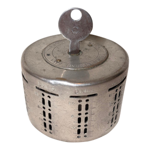 Antique Nickel Plated Brass Bank