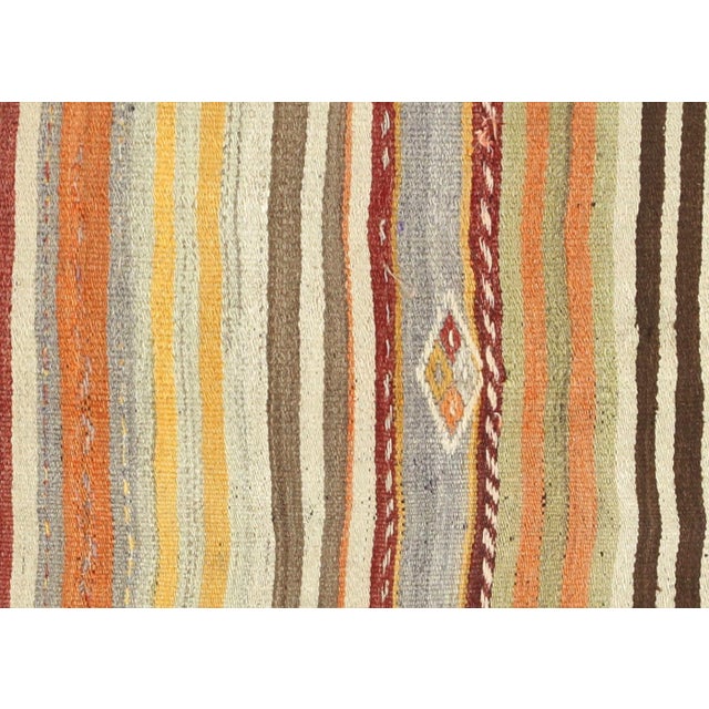 Bring a unique and traditional style to your home with this handcrafted Vintage Turkish Kilim. Boasting a classic wool-on-...
