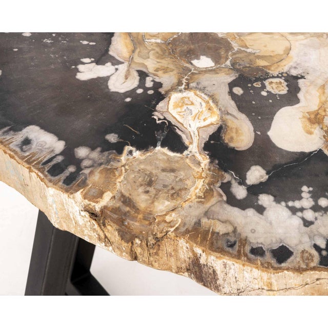Contemporary Petrified Wood Side Table For Sale - Image 4 of 10