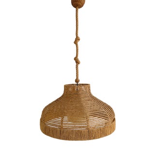Large Rope and Jute Pendant Light, 1970s For Sale