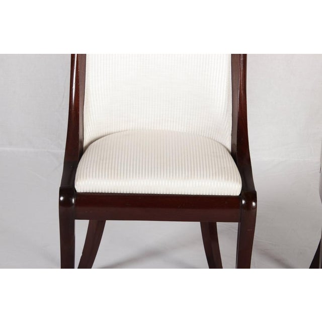 Antique Empire Style Mahogany Gondola Chairs with Gilded Bronze Appliqués, 1820, Set of 2 For Sale - Image 4 of 18
