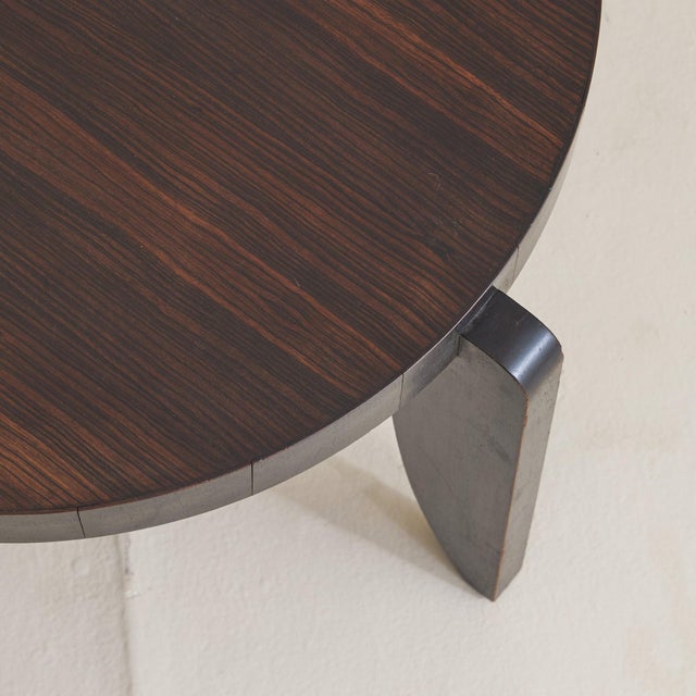 French Art Deco Round Wood Coffee Table, 1940s For Sale - Image 11 of 11