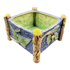 Early 20th Century Royal Worcester Majolica Square Jardiniere/Planter/Cachepot
