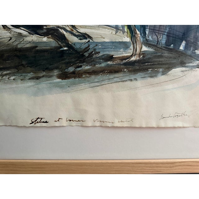 Mid-Century Original John Groth Bullfight Ink & Watercolor Drawing - Custom Archival Float Frame With Tru Vue Uv Glass For Sale In New York - Image 6 of 10