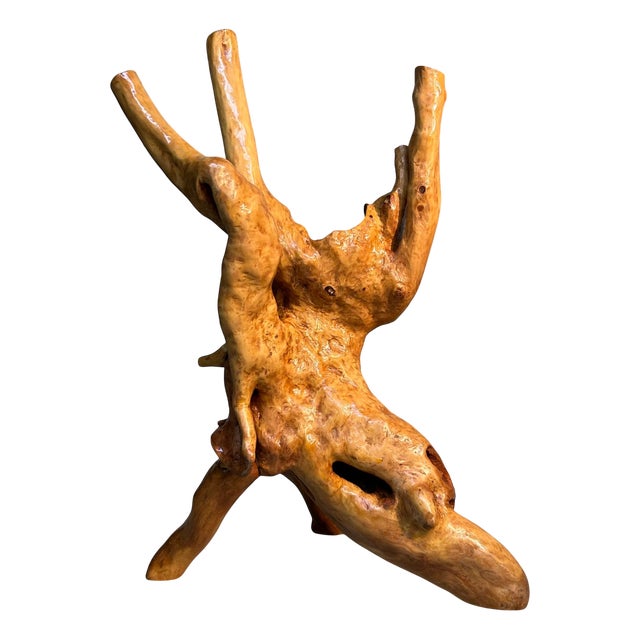 Japanese Wabi-Sabi Ikebana Tsuge Burl Wood Sculpture, 1920s For Sale