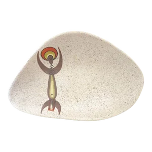 Mid-Century Signed Marc Bellaire (1925 – 1994) Abstract Tribal Three-Sided Serving Dish