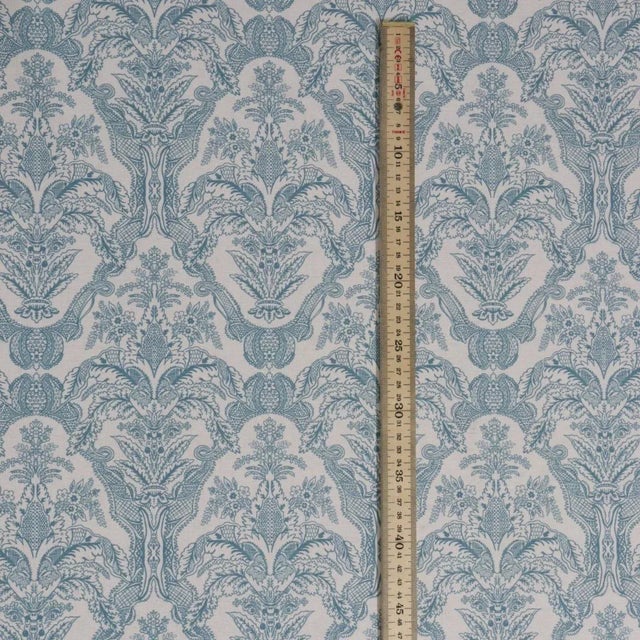Siena Teal / White Fabric For Sale In Detroit - Image 6 of 6