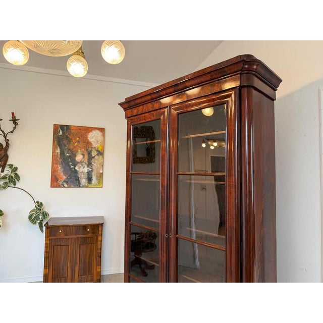 Late Biedermeier Display Cabinet in Mahogany For Sale - Image 4 of 16