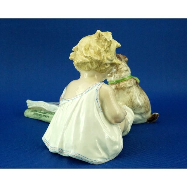 Little Girl and Dog Figure by Arturo Pannunzio, Italy, 1890s-1910s For Sale - Image 6 of 18