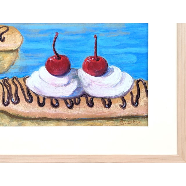 J. Watt Contemporary Colorful Realistic Pastel Still Life Drawing of Cherry Eclairs, 2004 For Sale In Houston - Image 6 of 10