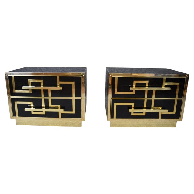 Wooden Bedside Tables in Black Glass from Justfurnituress SRL, Set of 2 For Sale - Image 13 of 13