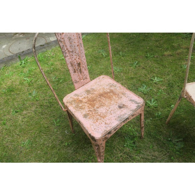 Art Nouveau Bistro Garden Chairs from Tolix, Set of 3 For Sale - Image 4 of 11