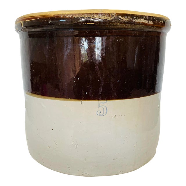 Antique Stoneware 5 Gallon Crock For Sale