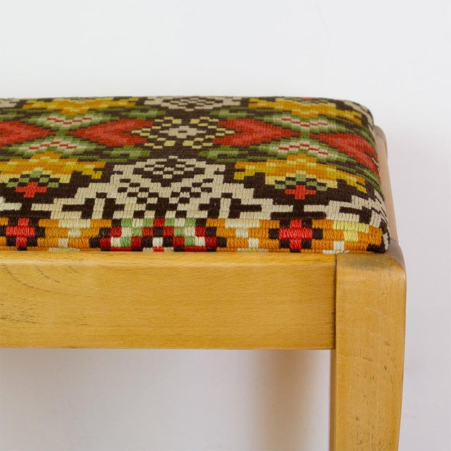 1970s Vintage French Stool with Original Gobelin Upholstery, 1970s For Sale - Image 5 of 7
