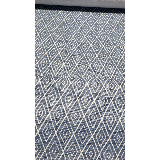 Abstract Peter Dunham Atlas Indigo Fabric: 3.5 Yards For Sale - Image 3 of 4