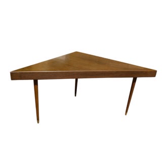 Harvey Probber Mid Century Modern Wood Triangular Corner Desk/Console Table For Sale