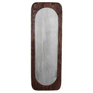 Large Scandinavian Wooden Wall Mirror, 1950s For Sale