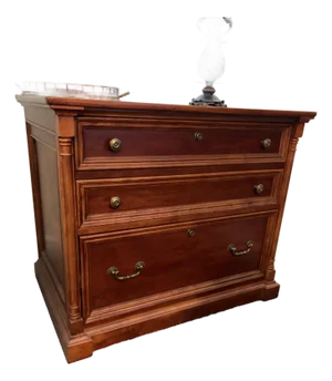 1990s Hanging File Cabinet Walnut Cherry 2 Drawers Shenandoah Valley