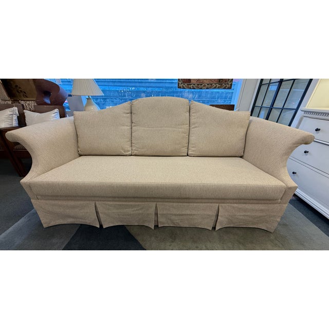 Early 21st Century Camelback Sofa With Kick Pleat Formal Sofa For Sale - Image 5 of 12