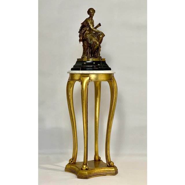 20th Century Regency Gilt Wood Marble Top Pedestal or Plant Stand For Sale - Image 11 of 12