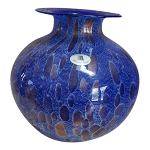 Vinatge Maestri Vertrai Hand Blown Blue Glass Vase