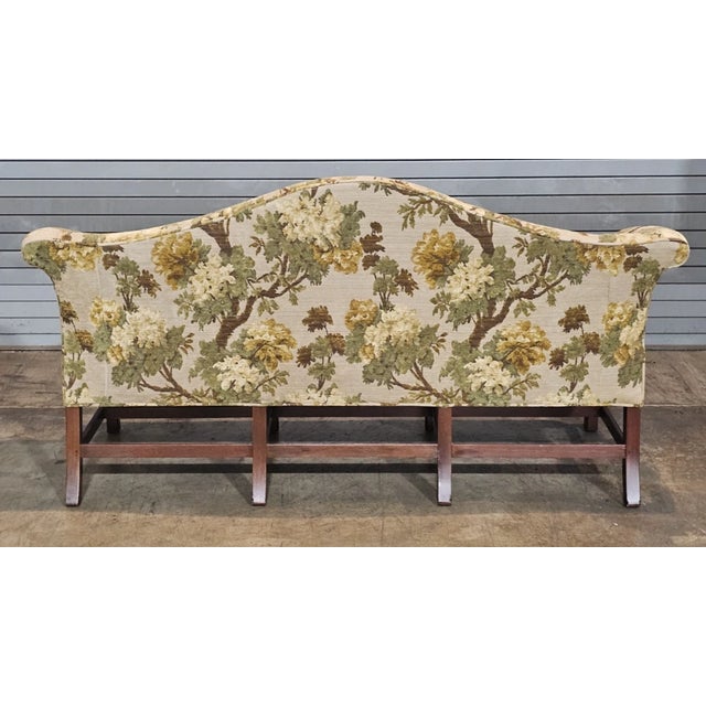 Late 20th Century Kittinger Historic Newport Mahogany Sofa With Bergamo Upholstery Gilted Age Ri For Sale In Cleveland - Image 6 of 8