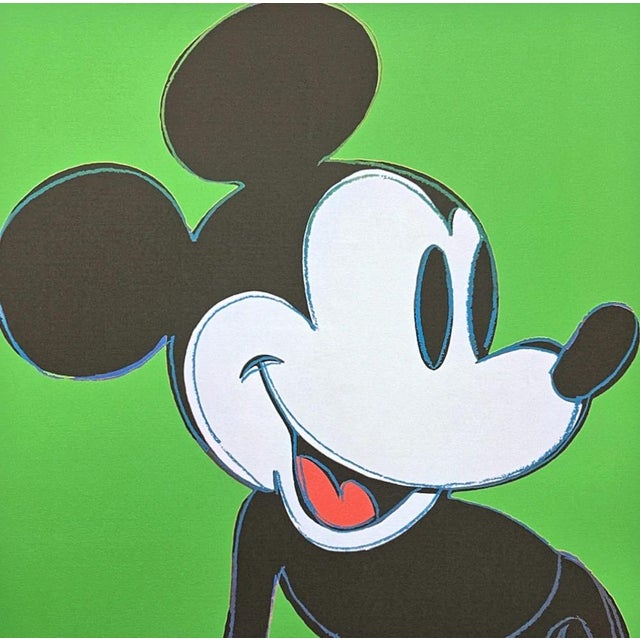 Mid-Century Modern After Andy Warhol, Mickey Mouse Dark Green, 1980s, Lithograph For Sale - Image 3 of 7