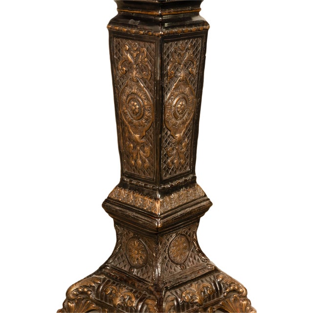 Pair Antique Regency Louis XV Style Gilt Bronze Pedestals Column Stands 1910 For Sale - Image 14 of 15