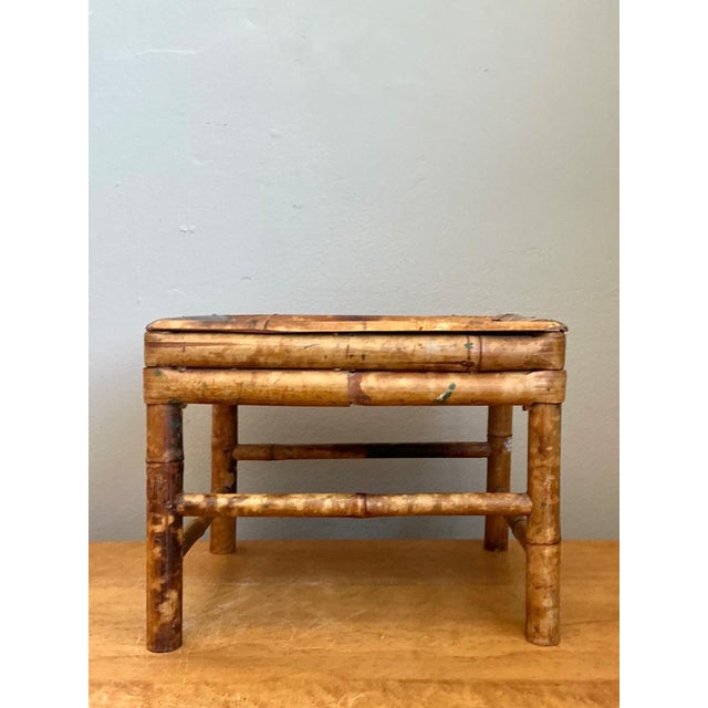 Vintage Bamboo Accent Table For Sale - Image 12 of 14