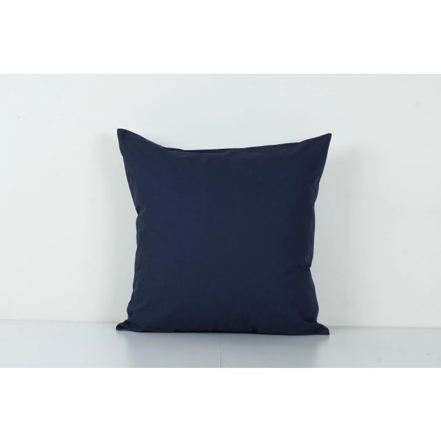 2020s Uzbek Blue Suzani Cushion Cover 20'' X 20'' For Sale - Image 5 of 5