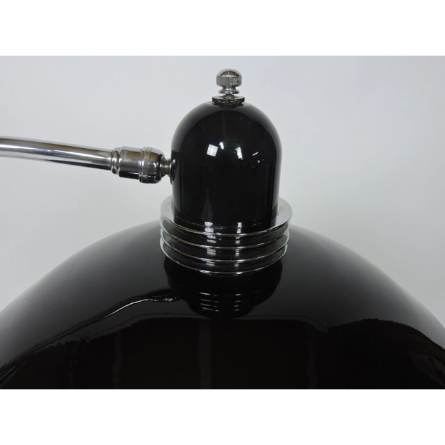 1930s Art Deco Streamline Machine Age Black and Chrome Adjustable Floor Lamp For Sale - Image 11 of 12