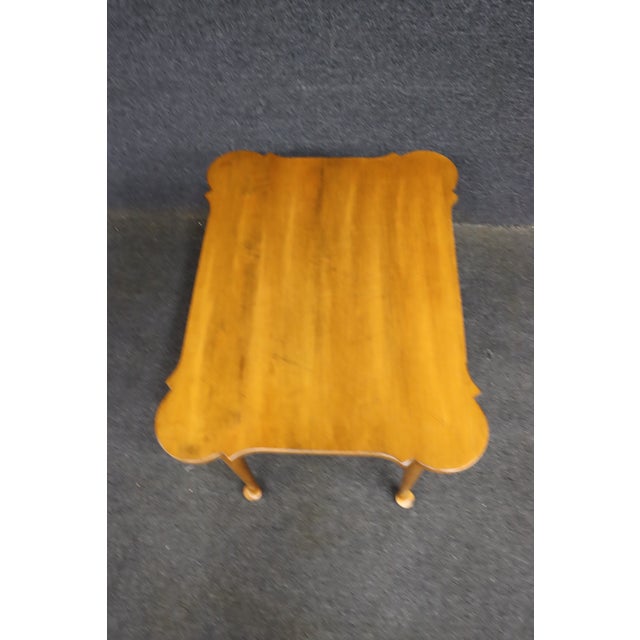 Late 20th Century Ethan Allen Maple Queen Anne Style Side Table For Sale - Image 5 of 14