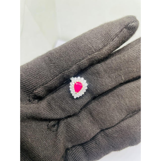 Contemporary Natural 18k Gold Pendant, 0.73ct Ruby, 0.64ct Diamonds For Sale - Image 3 of 8
