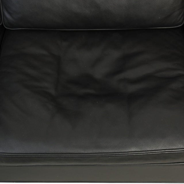 2213 Three-Seater Sofa in Black Leather by Børge Mogensen, 2000s For Sale - Image 9 of 18