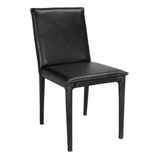NOIR Newton Dining Chair, Ebony Black Leather For Sale