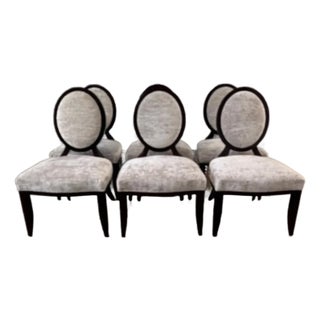 Set 6 Barbara Barry Baker X Dining Chairs Clean Upholstery For Sale