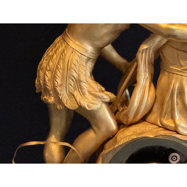 Clock 1830 French Louis Philippe Gold Ormolu Bronze Antique For Sale - Image 17 of 18