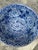 Blue Vintage Maitland Smith Blue and White Porcelain Bowl Chinoiserie Floral Large Decorative Singing Bowl For Sale - Image 8 of 12