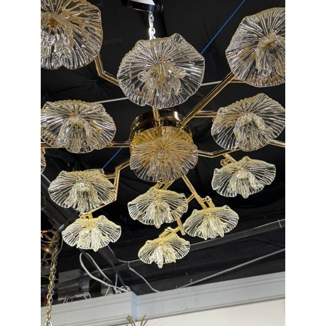 Modern Gold Murano Flush Mount For Sale - Image 3 of 6