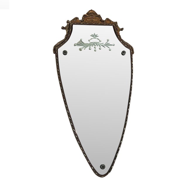 Vintage Art Deco Shield Mirror For Sale