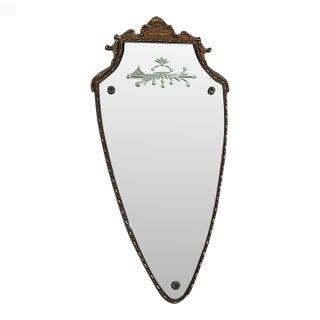 Vintage Italian Rococo or Venetian Style Shield-Shaped Wall Mirror For Sale
